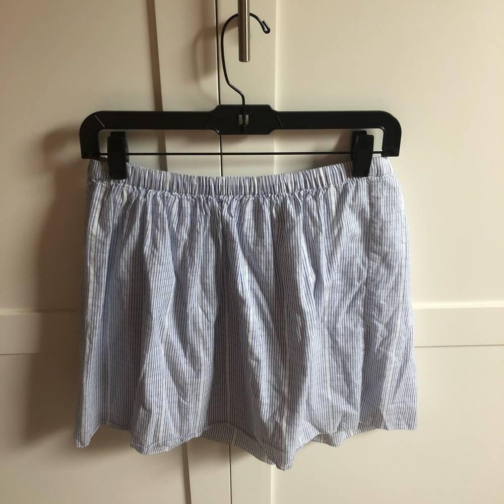 J. crew white and blue stripes mini skirt